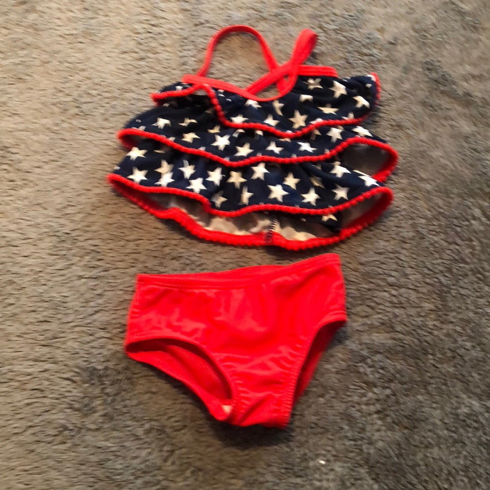 AMERICAN FLAG CRISSCROSS BACK BABY BIKINI
